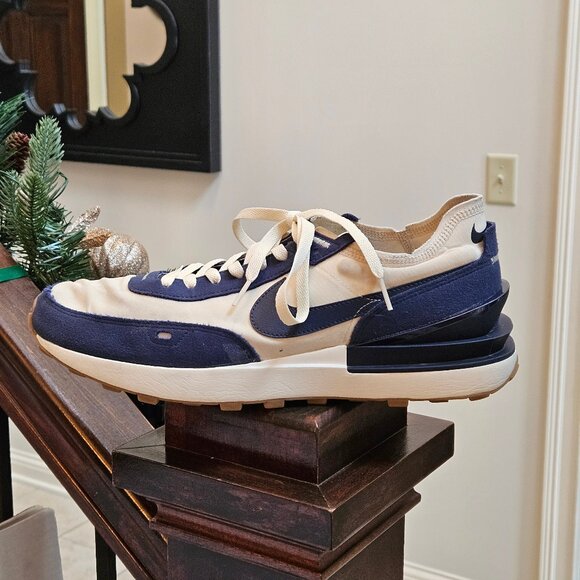 Nike Men's Waffle One SE Trainers, Midnight Navy/Coconut Milk, Sz 13 - Picture 9 of 16